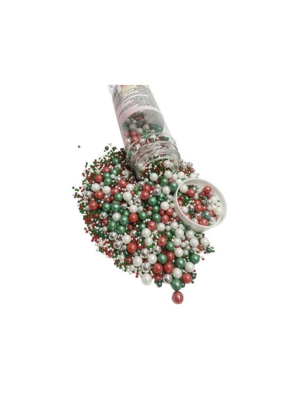 NEW SEALED Christmas Sparkle Sprinkles Pearl Metal Rod Rainbow 120g
